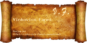 Vinkovics Fanni névjegykártya